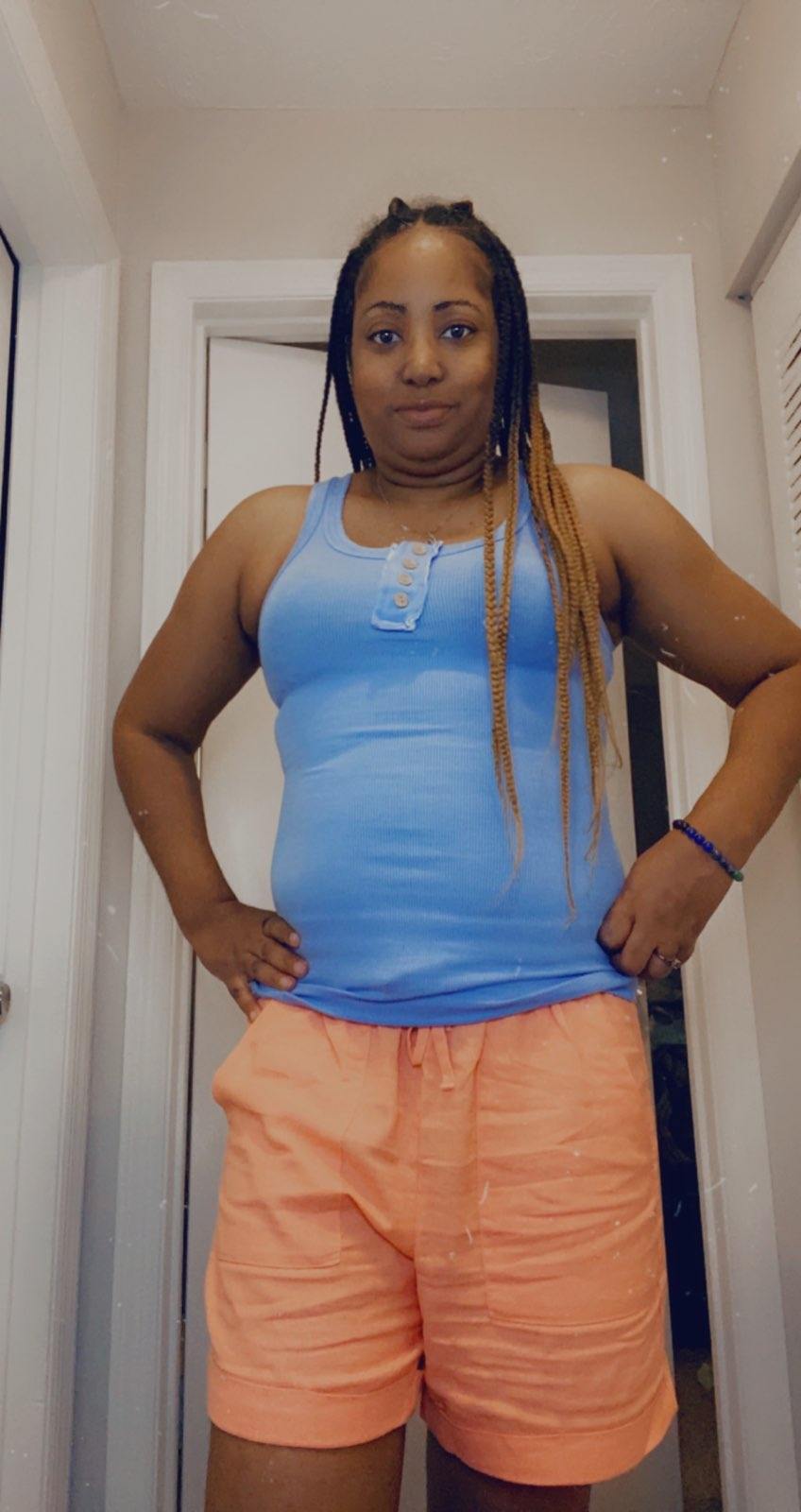 Ribbed Scoop Neck Buttoned Tank Top