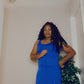 U-Neck High Slit Maxi Dress And Shorts Set