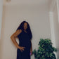 U-Neck High Slit Maxi Dress And Shorts Set